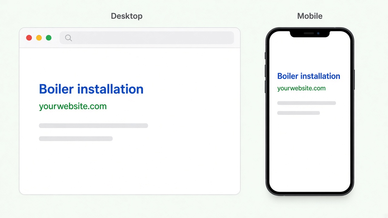 Desktop and mobile preview of a search result